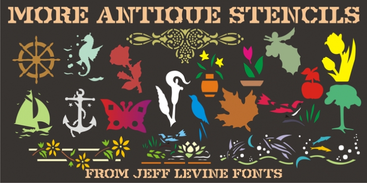 More Antique Stencils JNL font preview