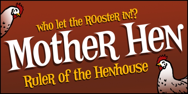 Mother Hen AOE font preview