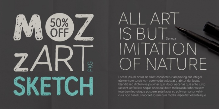 Mozzart Sketch font preview