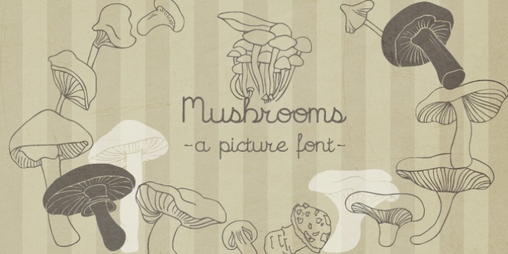 Mushrooms font preview