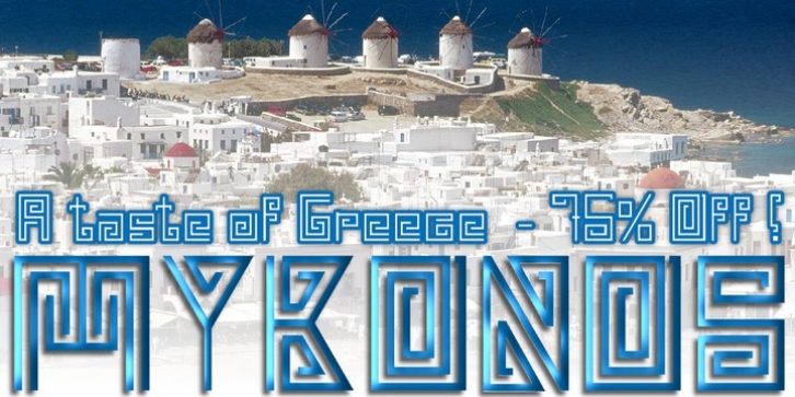 Mykonos font preview