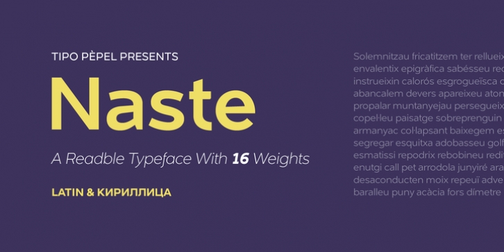 Naste font preview