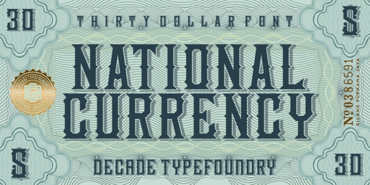 National Currency font preview