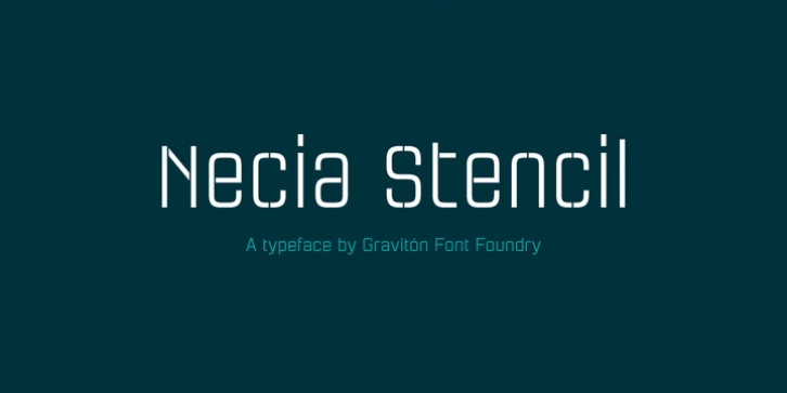 Necia Stencil font preview