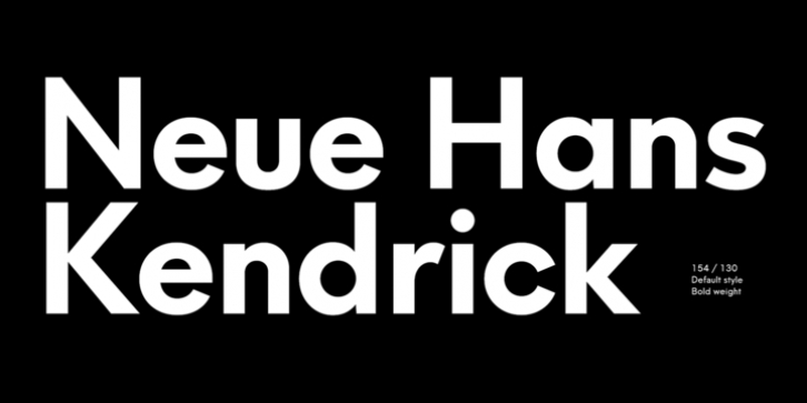 Neue Hans Kendrick font preview