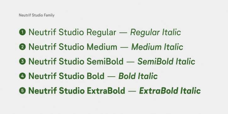 Neutrif Studio font preview