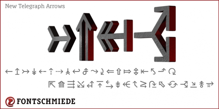 New Telegraph Arrows font preview