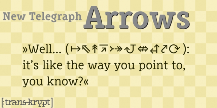 New Telegraph Arrows font preview
