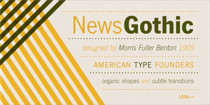 News Gothic font preview