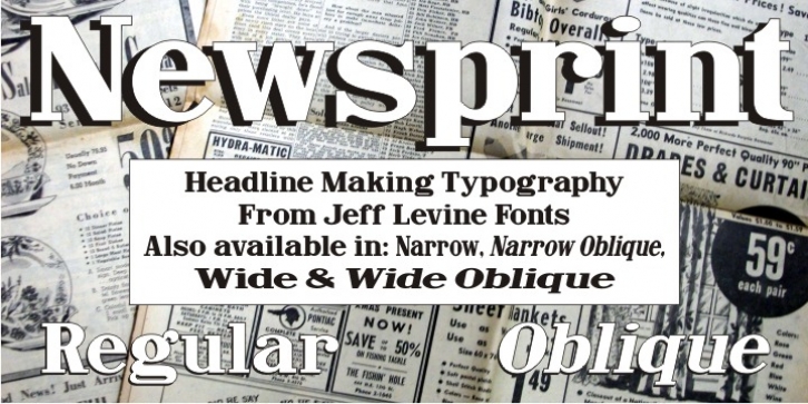 Newsprint JNL font preview