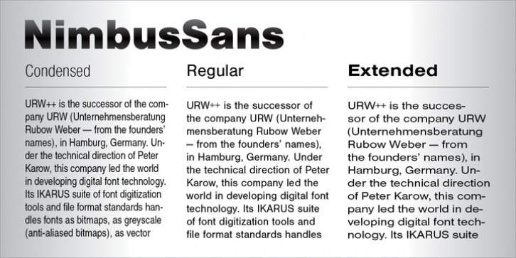 Nimbus Sans font preview