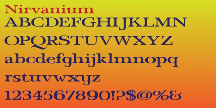 Nirvanium NB font preview