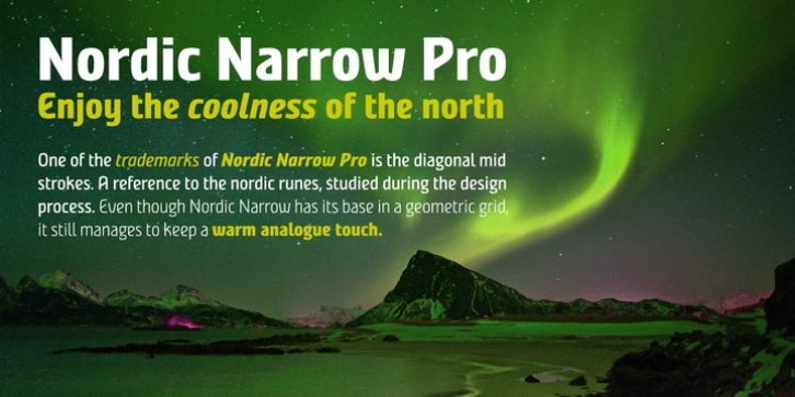 Nordic Narrow Pro font preview