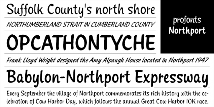 Northport font preview