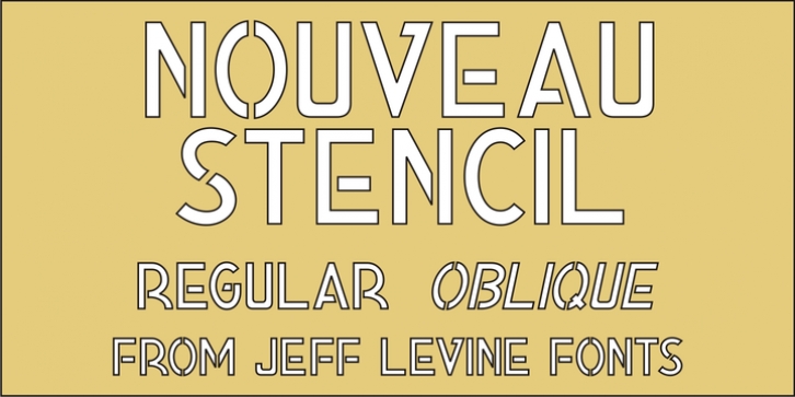 Nouveau Stencil JNL font preview