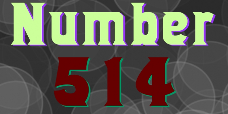 Number 514 font preview