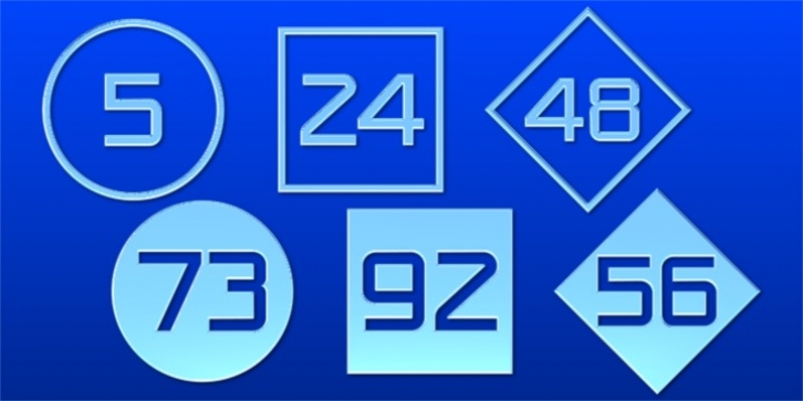 Numbers 0-99 Style One font preview