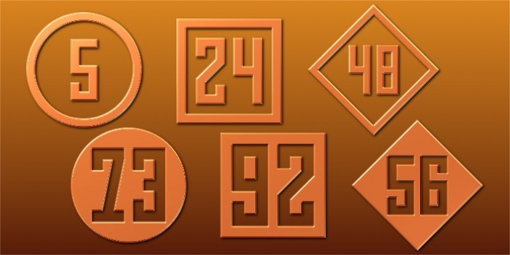 Numbers 0-99 Style Three font preview