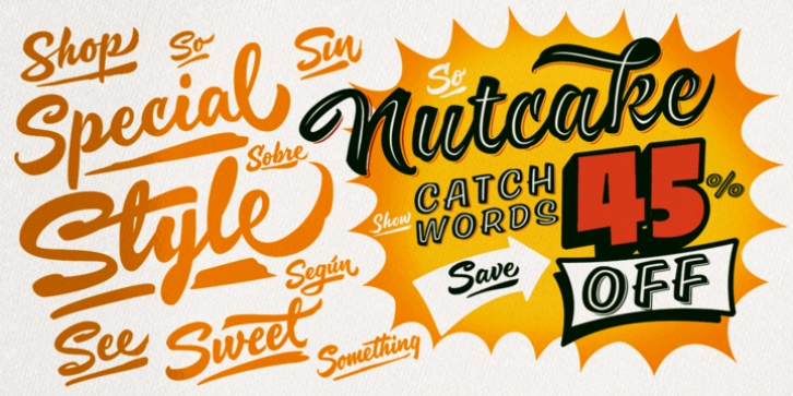 Nutcake CatchWords font preview