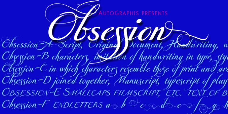 Obsession font preview