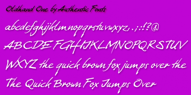 Oldhand font preview
