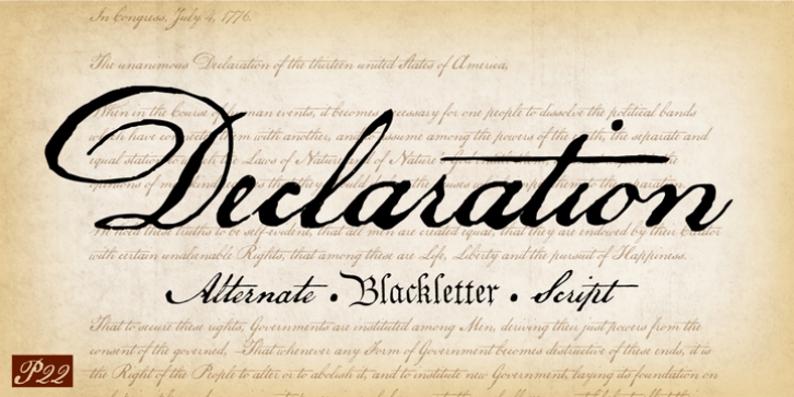 P22 Declaration font preview