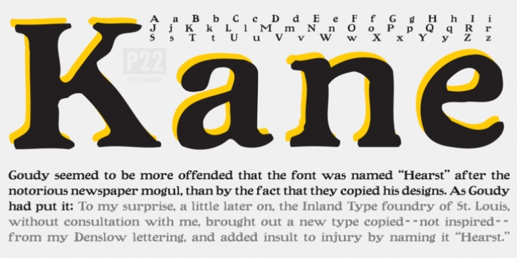 P22 Kane font preview