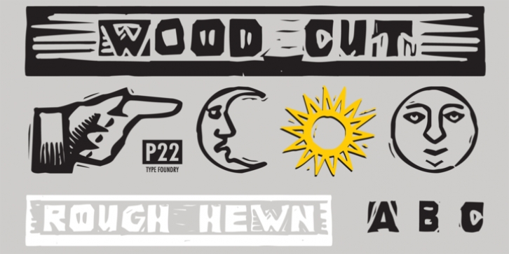 P22 Woodcut font preview