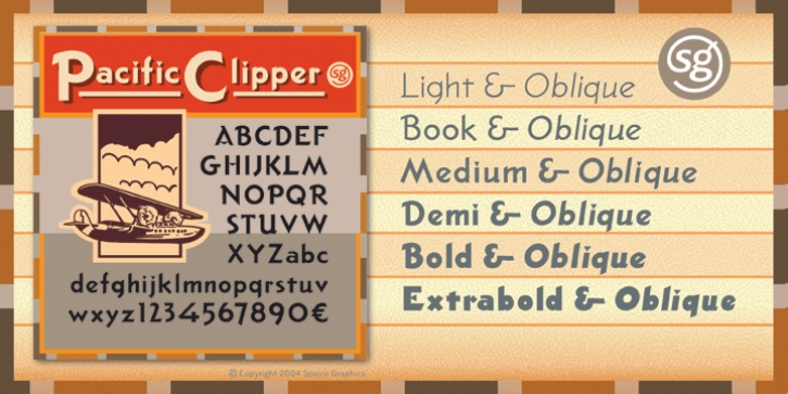 Pacific Clipper SG font preview