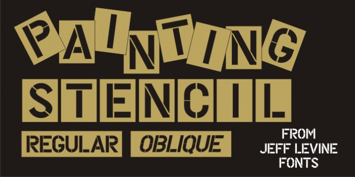 Painting Stencil JNL font preview