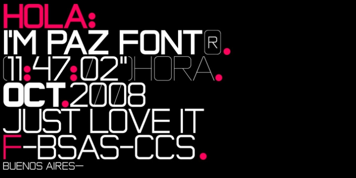 Paz font preview