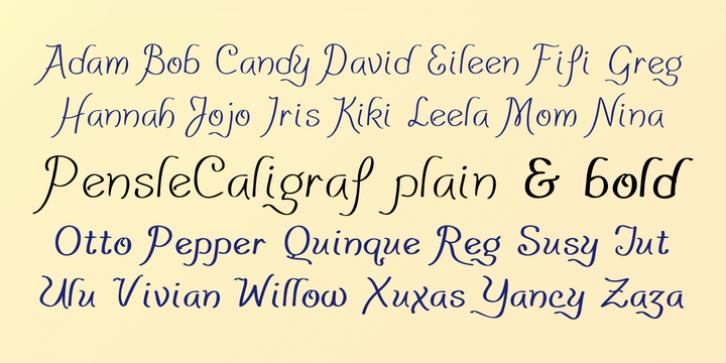 Pensle Caligraf font preview