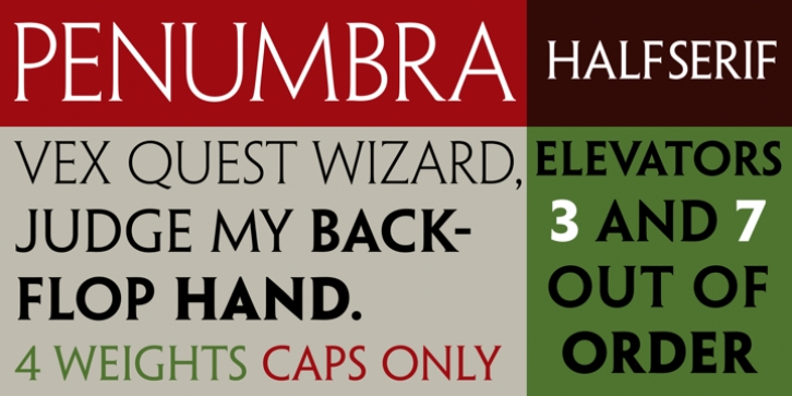 Penumbra Half Serif font preview