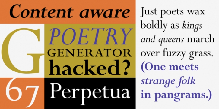 Perpetua font preview