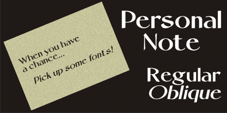 Personal Note JNL font preview