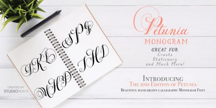 Petunia Monogram font preview