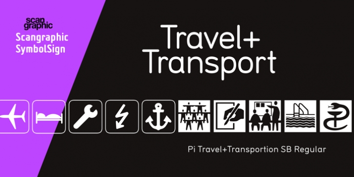Pi Travel+Transportation font preview