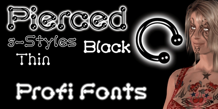 Pierced font preview