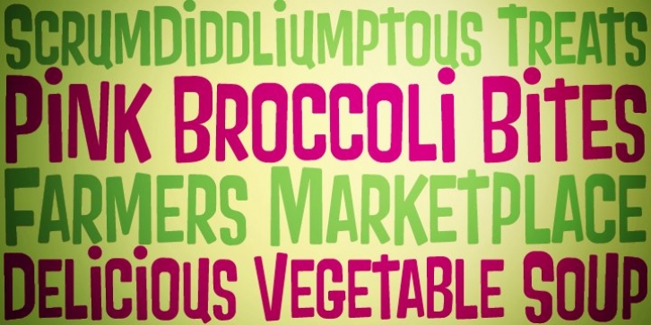 Pink Broccoli PB font preview