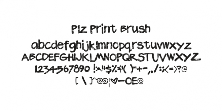 Plz Print Brush font preview