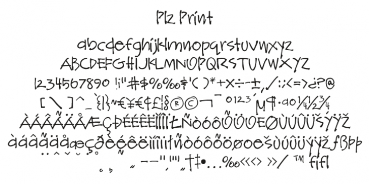 Plz Print font preview