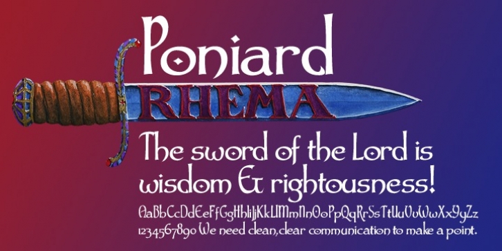 Poniard font preview