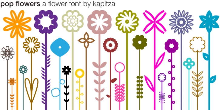 Pop Flowers font preview