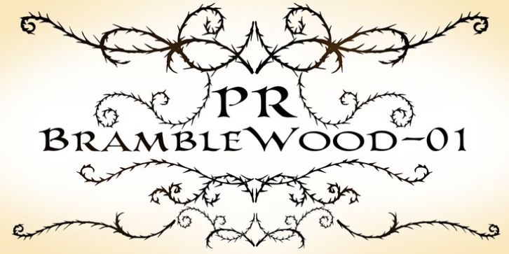 PR Bramble Wood 1 font preview