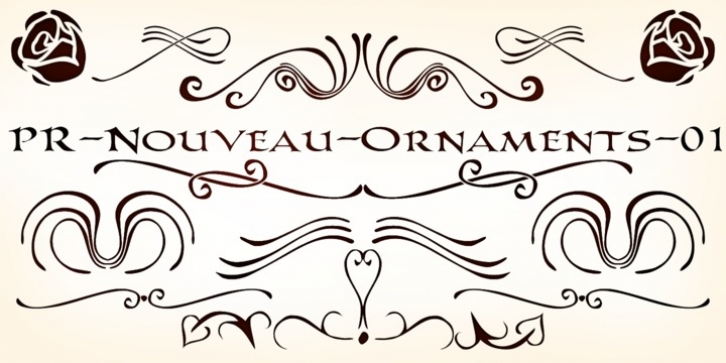 PR Nouveau Ornaments 01 font preview