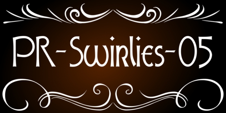 PR Swirlies 05 font preview