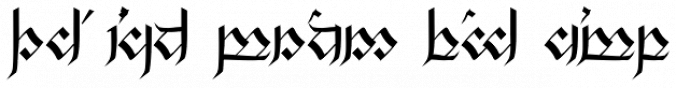 Tolkien Tengwanda Gothic Font Preview