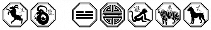 Chinese Zodiac Symbols Font Preview