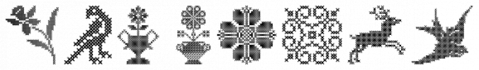 Cross Stitch Ornaments Font Preview