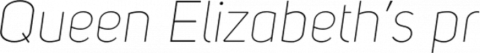 Uni Sans Thin Italic Font Preview